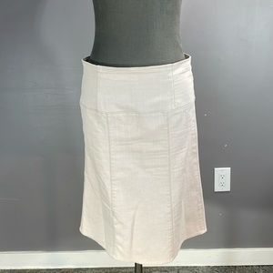Serged stretchy casual skirt in light peachy pink large